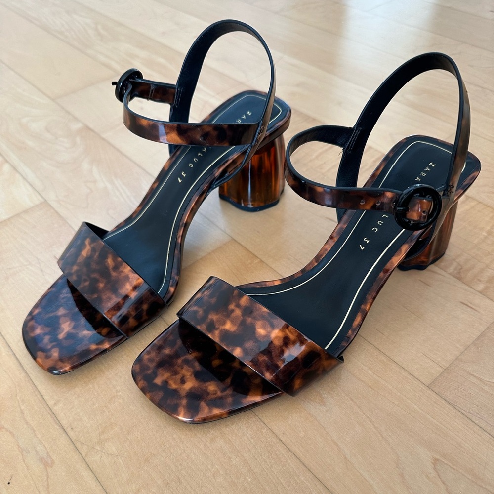 Zara Tortoiseshell Block Heel